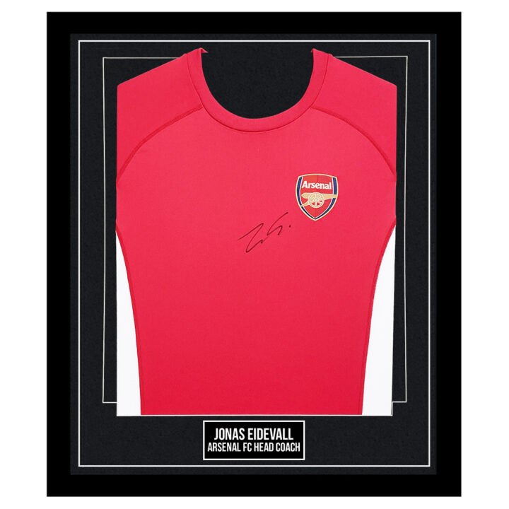 Signed Jonas Eidevall Framed Shirt - Arsenal W.F.C. Head Coach