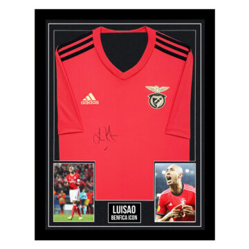 Signed Luisao Framed Shirt - Benfica Icon Autograph