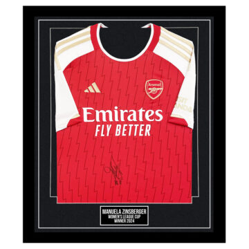 Signed Manuela Zinsberger Framed Shirt - Women's League Cup Winner 2024