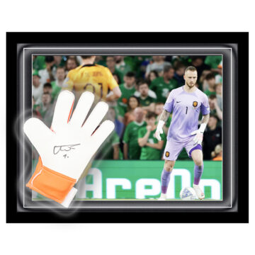 Signed Mark Flekken Glove Framed Dome - Holland Euro 2024