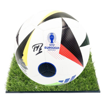 Signed Mikkel Damsgaard Framed Football - Denmark Euro 2024