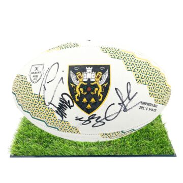 Signed Northampton Saints Framed Ball - Rugby Premiership 202324