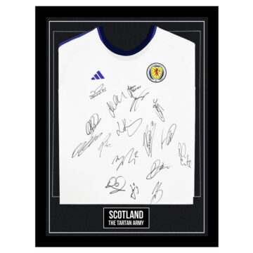 Signed Scotland Framed Away Shirt - The Tartan Army