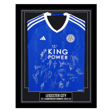 Leicester City Signed Framed Home Shirt – EFL Championship Winners 2023/24