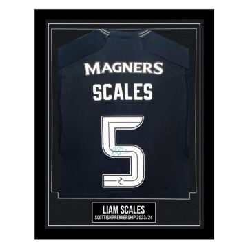 Liam Scales Signed Framed Away Shirt - Scottish Premiership 202324