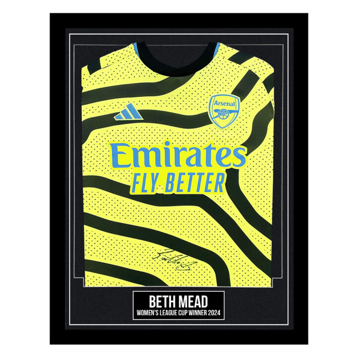Signed Beth Mead Framed Away Shirt - Women's League Cup Winner 2024
