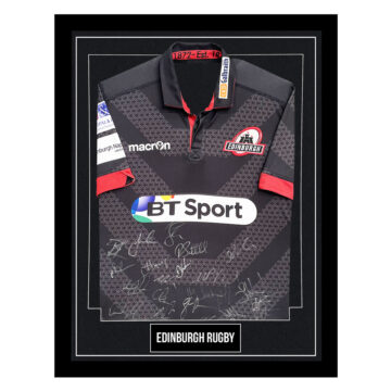 Signed Edinburgh Framed Shirt - Pro12 Squad Autograph