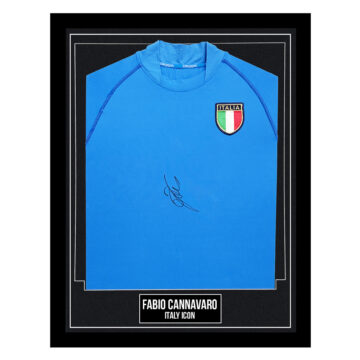 Signed Fabio Cannavaro Framed Shirt - Italy Icon
