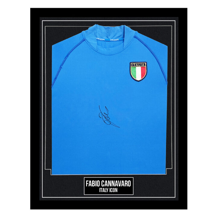 Signed Fabio Cannavaro Framed Shirt - Italy Icon