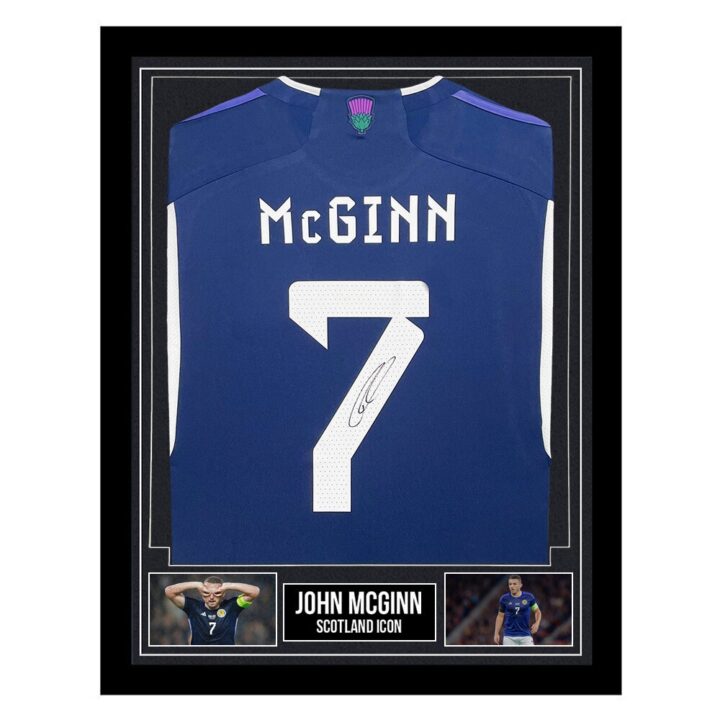 Signed John McGinn Framed Shirt - Scotland Icon