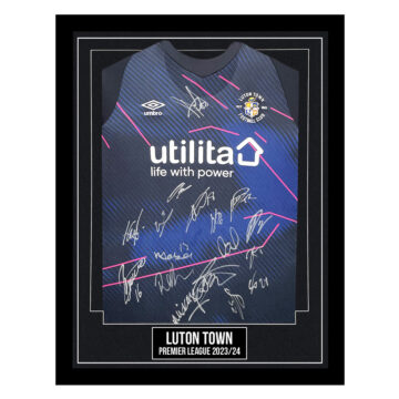Signed Luton Town Framed Third Shirt - Premier League 202324