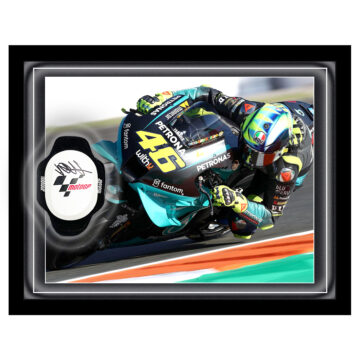 Signed Valentino Rossi Knee Slider Framed Dome - MotoGP 7 x World Champion