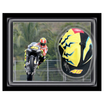 Valentino Rossi Signed Hat Framed Dome - MotoGP #46 Icon Autograph