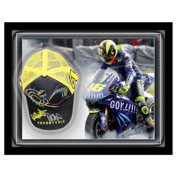 Valentino Rossi Signed Hat Framed Dome - MotoGP Autograph