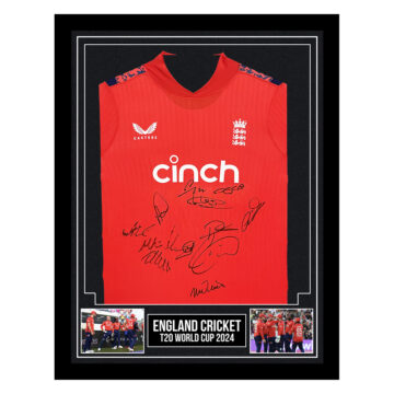 Signed England Cricket Framed Shirt - T20 World Cup 2024