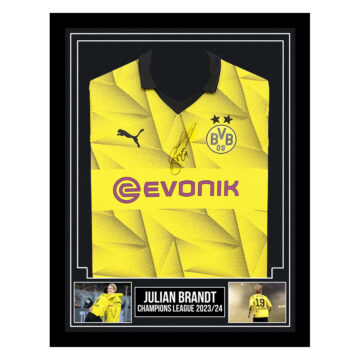 Signed Julian Brandt Framed Shirt - Champions League 2023/24