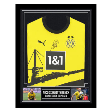 Signed Nico Schlotterbeck Framed Borussia Dortmund Shirt - Bundesliga 2023/24