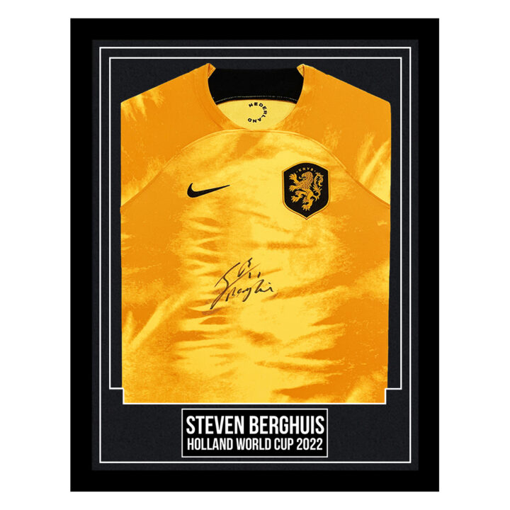 Steven Berghuis Signed Framed Shirt - Holland World Cup 2022
