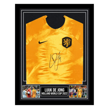 Signed Luuk de Jong Framed Shirt - Holland World Cup 2022