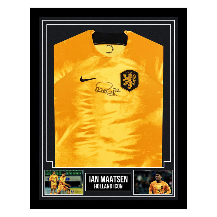 Signed Ian Maatsen Framed Shirt - Holland Icon