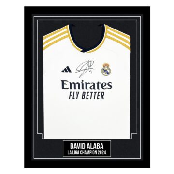 David Alaba Signed Framed Shirt - Real Madrid La Liga Champion 2024