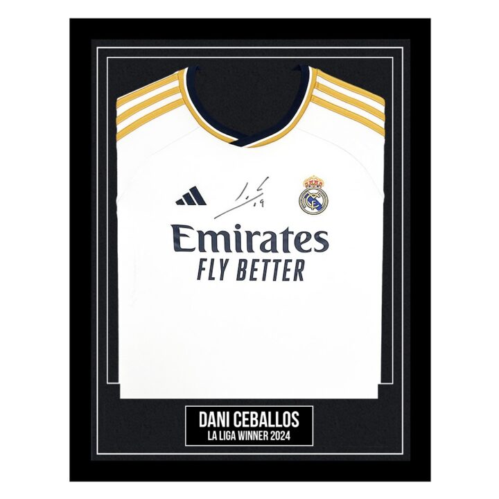 Dani Ceballos Signed Framed Shirt - Real Madrid La Liga Winner 2024