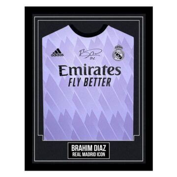 Signed Brahim Diaz Framed Shirt - Real Madrid Icon