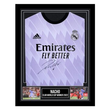 Signed Nacho Framed Shirt - Club World Cup Winner 2022