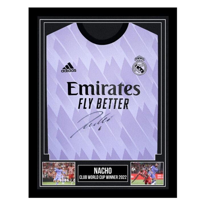 Signed Nacho Framed Shirt - Club World Cup Winner 2022