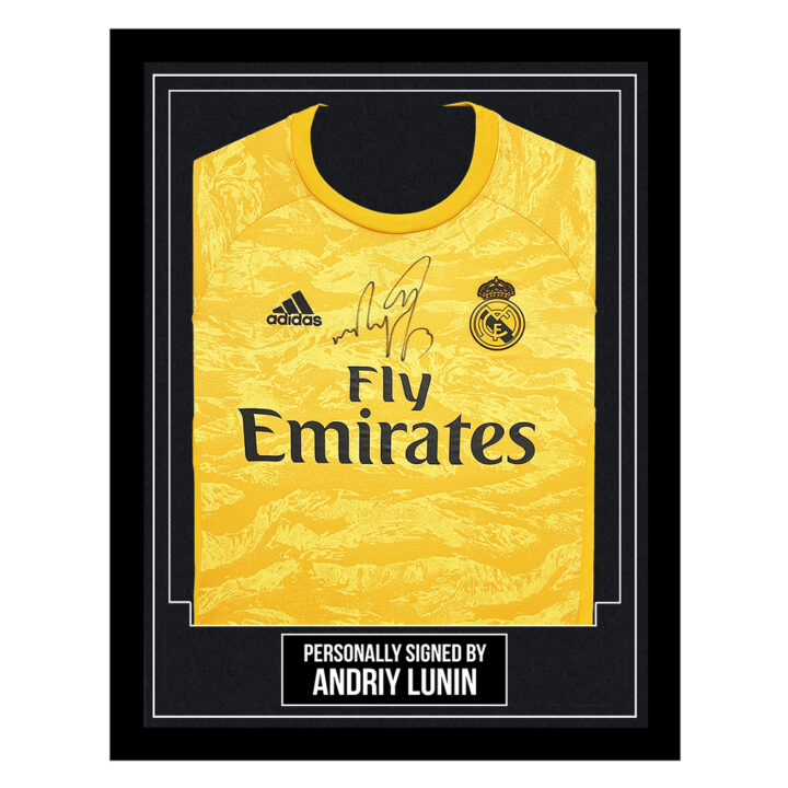 Framed Andriy Lunin Signed Shirt - Real Madrid Autograph