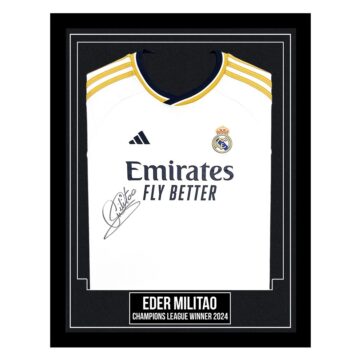 Eder Militao Signed Framed Real Madrid Shirt - Champions League Winner 2024