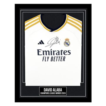 David Alaba Signed Framed Real Madrid Shirt - Champions League Winner 2024