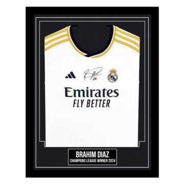 Brahim Diaz Signed Framed Shirt - Champions League Winner 2024