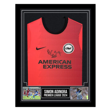 Signed Simon Adingra Framed Shirt - Brighton Premier League 2024