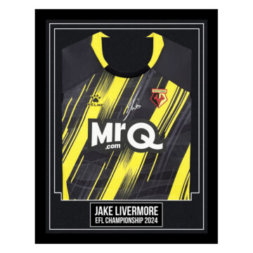 Jake Livermore Signed Framed Watford Shirt - EFL Championship 2024