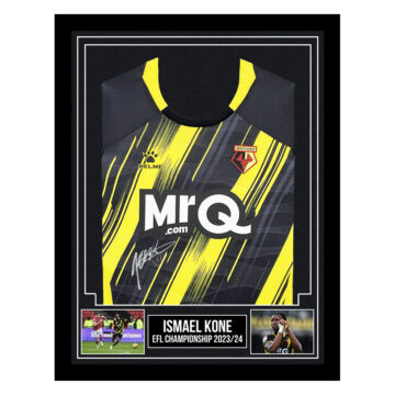Signed Ismael Kone Framed Watford Shirt - EFL Championship 2023/24