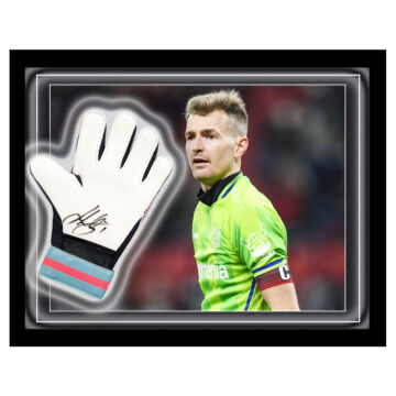 Signed Lukas Hradecky Glove Framed Dome - Bundesliga Champion 2023/24