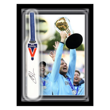 Signed Jos Buttler Mini Bat Framed Dome - Cricket World Cup Winner 2019