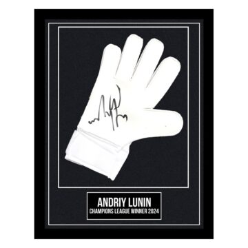 Signed Andriy Lunin Framed Glove - Champions League Winner 2024