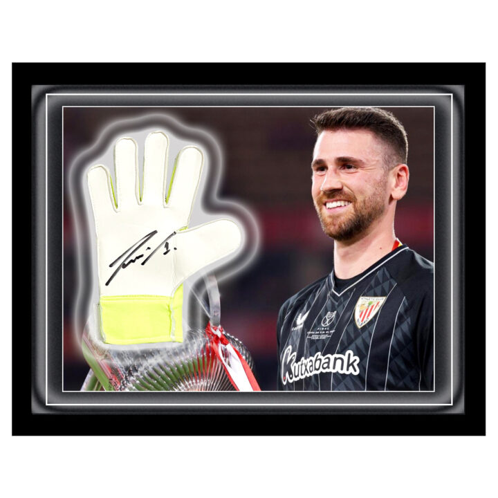 Signed Unai Simon Glove Framed Dome - Athletic Bilbao Copa del Rey Winner 2024