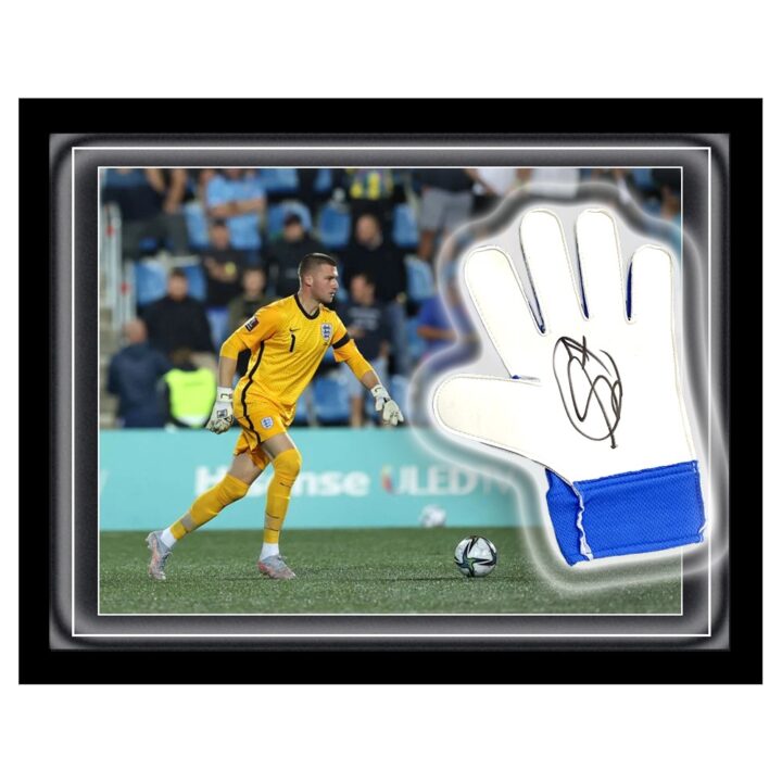 Signed Sam Johnstone Glove Framed Dome - England Icon