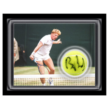 Signed Boris Becker Ball Framed Dome - Wimbledon Champion 1989