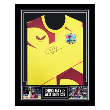 Signed Chris Gayle Framed Shirt - West Indies Icon