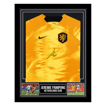 Signed Jeremie Frimpong Framed Shirt - Netherlands Icon