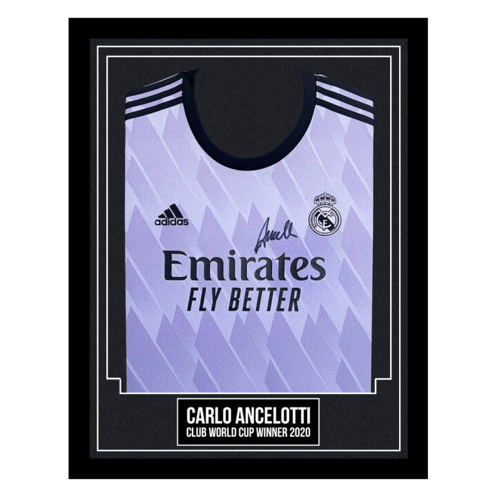 Carlo Ancelotti Signed Framed Shirt - Club World Cup Winner 2022