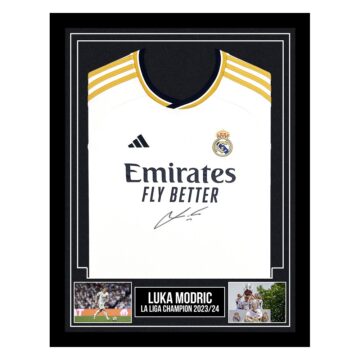 Signed Luka Modric Framed Shirt - Real Madrid La Liga Champion 2023/24