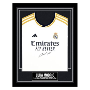 Luka Modric Signed Framed Shirt - Real Madrid La Liga Champion 2023/24