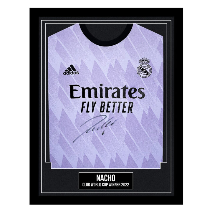 Nacho Signed Framed Shirt - Club World Cup Winner 2022