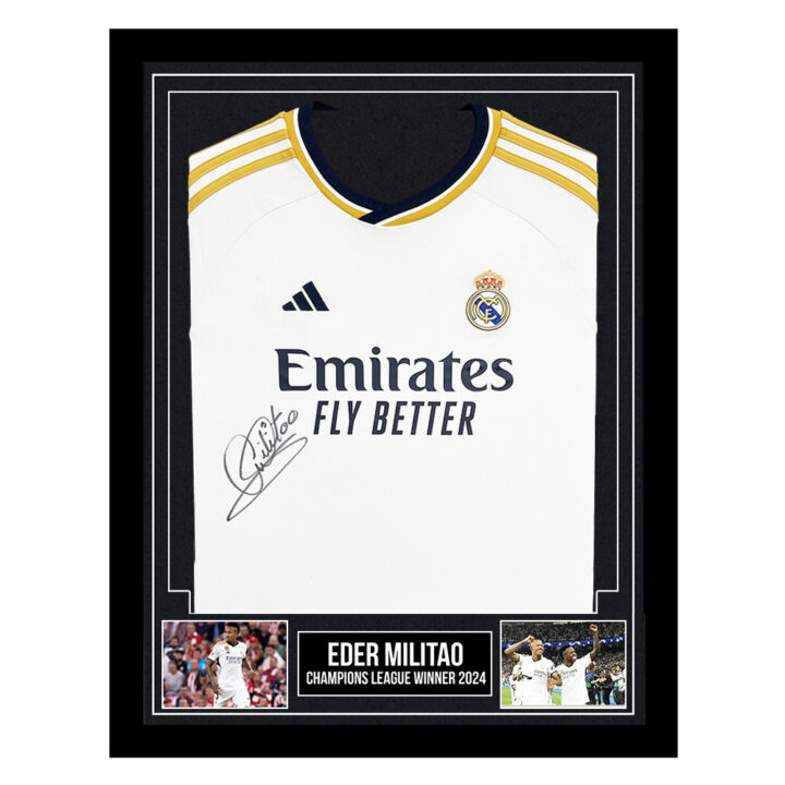 Signed Eder Militao Framed Real Madrid Shirt - Champions League Winner 2024