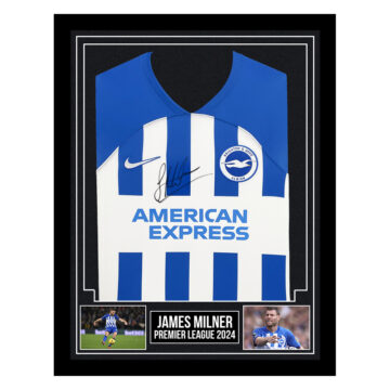 Signed James Milner Framed Shirt - Brighton Premier League 2024